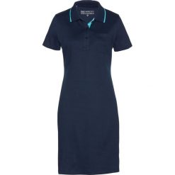 Sukienka shirtowa polo bonprix ciemnoniebiesko-morski. Niebieskie sukienki bonprix, bez wzorów, bez kołnierzyka, bez ramiączek, dopasowane. Za 79.99 zł.