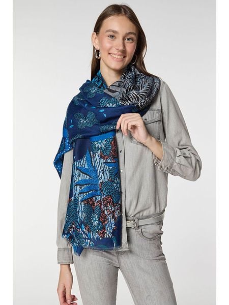 Lucky Bees Szal w kolorze granatowym - 180 x 85 cm rozmiar: onesize. Niebieskie szaliki Lucky Bees, bez wzorów, z bawełny. Za 104.89 zł.