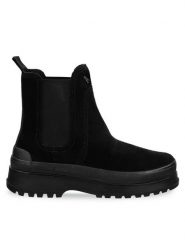 Gant Sztyblety 31553084 Czarny. Czarne botki GANT, bez wzorów, ze skóry, bez obcasa, na płaskiej podeszwie, bez zapięcia. Za 579.99 zł.