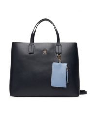 Tommy Hilfiger Torebka Th Icon Satchel AW0AW17683 Granatowy. Niebieskie torebki klasyczne TOMMY HILFIGER, bez wzorów, ze skóry, bez dodatków. Za 749.99 zł.