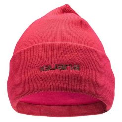 Zimowa Czapka Damska Prążkowana Lea. Czerwone czapki IGUANA, bez wzorów, prążkowane. Za 66.99 zł.