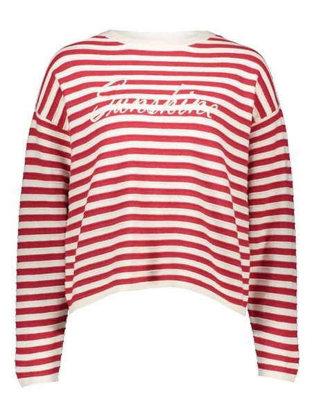 Vero Moda Sweter w kolorze czerwono-białym rozmiar: L. Czerwone swetry Vero Moda, l, bez wzorów, bez ramiączek. Za 83.22 zł.