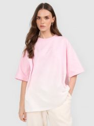 4F T-shirt loose z nadrukiem damski - różowy S. Czerwone t-shirty 4f, s, bez wzorów, z dresówki, bez kołnierzyka, bez ramiączek. Za 79.99 zł.