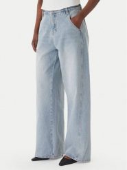 Eleh Jeansy EL103 Błękitny Wide Leg. Niebieskie jeansy Eleh, bez wzorów. Za 512.99 zł.