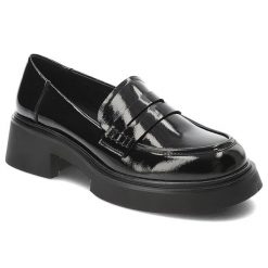 Czarne Mokasyny S.Barski Eleganckie Obuwie Damskie. Czarne mokasyny S.BARSKI, bez wzorów, z materiału, bez obcasa. Za 239.00 zł.