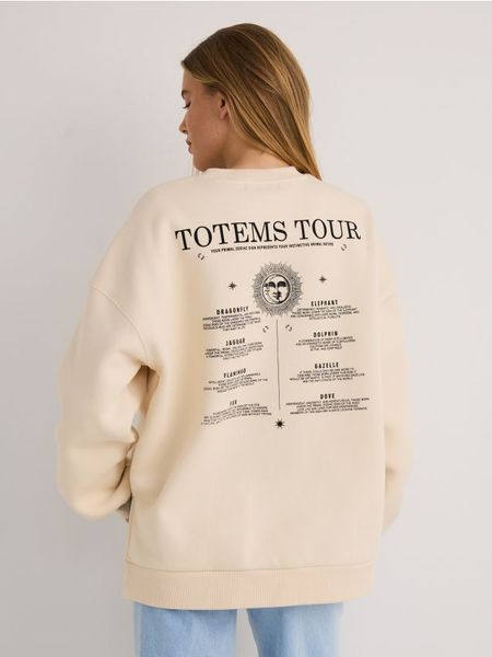 Bawełniana bluza - złamana biel. Bluzy Reserved, l, bez wzorów, z bawełny, bez kaptura. W wyprzedaży za 59.99 zł.