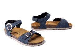 DR. BRINKMANN 710211-05 blau, sandały damskie. Niebieskie sandały Dr. Brinkmann, bez wzorów, bez obcasa, bez zapięcia. Za 175.92 zł.