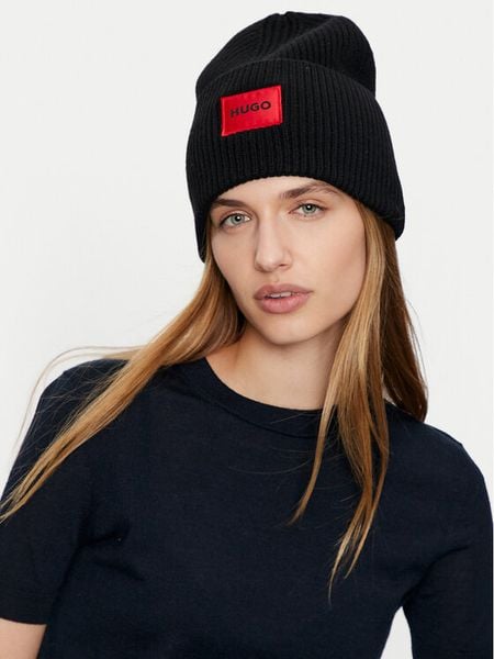 HUGO Czapka Saffa 50502579 Czarny. Czarne czapki Hugo, bez wzorów, z wełny. Za 299.99 zł.