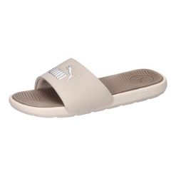 Klapki Damskie Puma Cool Cat Lato Basenowe Na Co Dzień. Brązowe klapki Puma, bez wzorów, z materiału, bez obcasa. Za 119.00 zł.