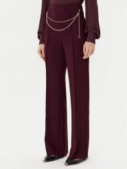 TWINSET Spodnie palazzo 252TP2281 Bordowy Wide Leg. Czerwone spodnie materiałowe Twinset, bez wzorów, z materiału. Za 919.99 zł.