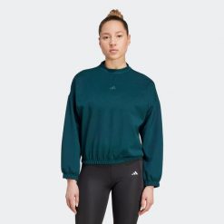 Bluza fitness damska ADIDAS crop top. Zielone bluzy Adidas, xs, bez wzorów, z materiału, bez kaptura. Za 249.99 zł.