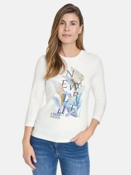 Gerry Weber Koszulka w kolorze białym rozmiar: 36. Białe bluzki Gerry Weber, bez wzorów, z bawełny, bez kołnierzyka, bez ramiączek. Za 97.28 zł.