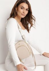 Beżowa Mała Torebka Owalna z Ozdobnym Paskiem i Pikowaniem Saeuse. Brązowe torebki klasyczne Born2be, bez wzorów, małe, pikowane, bez dodatków. Za 79.99 zł.