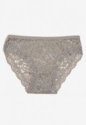 Szare Koronkowe Majtki Typu Figi z Elastycznej Bawełny Pleonta. Szare figi Born2be, l, bez wzorów, z bawełny. Za 4.99 zł.