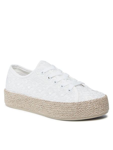 DeeZee Espadryle WSK1576-14 Biały. Białe espadryle DeeZee, bez wzorów, z materiału, bez obcasa, bez zapięcia. Za 129.99 zł.