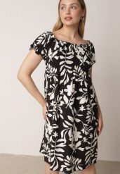 Czarna Wiskozowa Sukienka Hiszpanka w Kwiatowy Wzór Berinira. Czarne sukienki Born2be, na co dzień, na lato, uniwersalny, bez wzorów, z wiskozy, casualowe, bez kołnierzyka, bez ramiączek, proste. Za 59.99 zł.