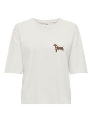 JDY Koszulka "Cally" w kolorze białym rozmiar: XL. Białe bluzki JDY, xl, bez wzorów, bez kołnierzyka, bez ramiączek. Za 55.95 zł.
