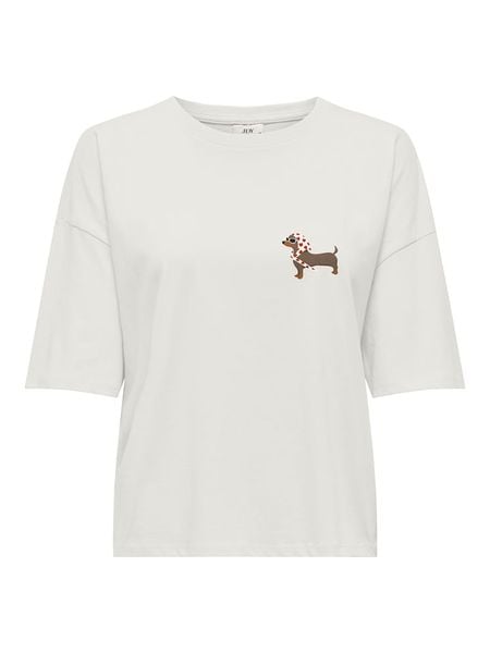 JDY Koszulka "Cally" w kolorze białym rozmiar: XL. Białe bluzki JDY, xl, bez wzorów, bez kołnierzyka, bez ramiączek. Za 60.95 zł.