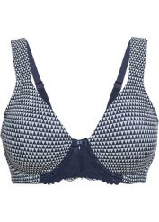 Biustonosz minimizer z wyściełanymi ramiączkami. Niebieskie biustonosze bonprix, bez wzorów. Za 69.99 zł.