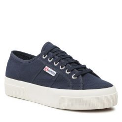 Tenisówki Superga. Niebieskie trampki Superga, bez wzorów, bez zapięcia. Za 299.99 zł.