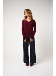 AUTHENTIC CASHMERE Kaszmirowy sweter "Galise" w kolorze bordowym rozmiar: M. Czerwone swetry AUTHENTIC CASHMERE, m, bez wzorów, z kaszmiru, bez ramiączek. Za 345.36 zł.