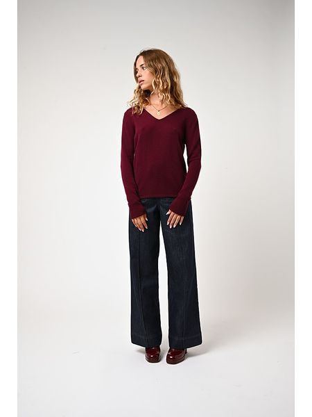 AUTHENTIC CASHMERE Kaszmirowy sweter "Galise" w kolorze bordowym rozmiar: M. Czerwone swetry AUTHENTIC CASHMERE, m, bez wzorów, z kaszmiru, bez ramiączek. Za 345.36 zł.