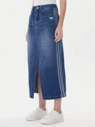 Adidas Spódnica jeansowa adicolor 3-Stripes JW2658 Niebieski Regular Fit. Niebieskie spódnice Adidas, bez wzorów, z bawełny. Za 329.99 zł.