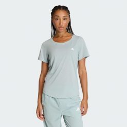 Koszulka Workout Essentials Scoop Neck. Zielone bluzki Adidas, bez wzorów, sportowe, bez kołnierzyka, bez ramiączek. Za 109.00 zł.