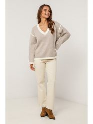 Soft Cashmere Sweter w kolorze szarobrązowym rozmiar: 38/40. Brązowe swetry Soft Cashmere, bez wzorów, bez ramiączek. Za 152.62 zł.