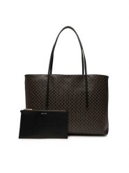 Calvin Klein Torebka Emblem Aop Tote W/ Pouch LV04F3266G Czarny. Czarne shopper Calvin Klein, bez wzorów, ze skóry, bez dodatków. Za 699.99 zł.