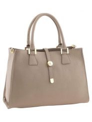 ORE10 Skórzana torebka "Mida" w kolorze beżowym - 35 x 25 x 11 cm rozmiar: onesize. Brązowe torby na ramię ORE10, bez wzorów, z materiału, przez ramię, bez dodatków. Za 330.45 zł.