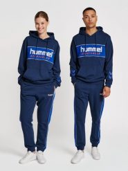 Bluza z kapturem Hummel Legacy Julian. Niebieskie bluzy Hummel, na jesień, m, bez wzorów, z bawełny, z kapturem. Za 276.00 zł.