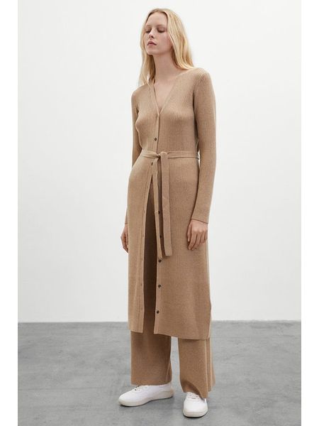 Ecoalf Kardigan w kolorze beżowym rozmiar: M. Brązowe kardigany Ecoalf, m, bez wzorów, z tkaniny. Za 147.56 zł.