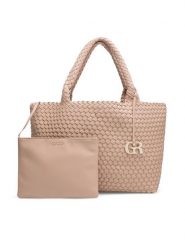 Gino Rossi Torebka TYLO-2 Beżowy. Brązowe shopper Gino Rossi, bez wzorów, z materiału, bez dodatków. Za 299.99 zł.