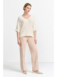 Rich & Royal Sweter w kolorze kremowym rozmiar: M. Brązowe swetry Rich & Royal, m, bez wzorów, ze splotem, bez ramiączek. Za 210.81 zł.