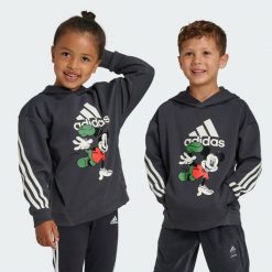 Bluza Disney Mickey Mouse. Białe bluzy Adidas, bez wzorów, z materiału, bez kaptura. W wyprzedaży za 173.40 zł.