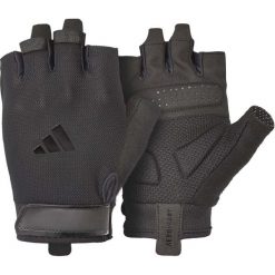 Rękawice treningowe Essential. Czarne rękawiczki Adidas, bez wzorów, sportowe. Za 90.99 zł.