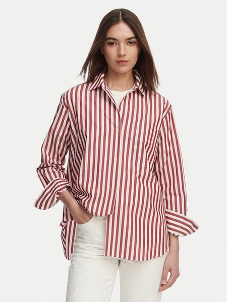 Tommy Hilfiger Koszula WW0WW45612 Czerwony jasny Regular Fit. Czerwone koszule TOMMY HILFIGER, bez wzorów, z bawełny, bez kołnierzyka, bez ramiączek. Za 312.99 zł.