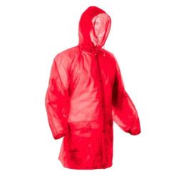 Płaszcz Przeciwdeszczowy Unisex Dla Dorosłych Baikal. Czerwone płaszcze STAMINA, bez wzorów, bez kaptura. Za 39.99 zł.