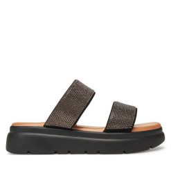 Klapki Clara Barson. Czarne klapki Clara Barson, bez wzorów, bez obcasa. Za 119.99 zł.