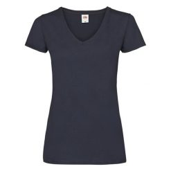 Koszulka Z Dekoltem W Szpic Dla Kobiet. Niebieskie bluzki FRUIT OF THE LOOM, m, bez wzorów, sportowe, bez kołnierzyka, bez ramiączek. Za 39.99 zł.