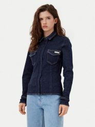 Calvin Klein Jeans Koszula jeansowa Lean J20J224539 Granatowy Regular Fit. Niebieskie koszule Calvin Klein Jeans, l, bez wzorów, z bawełny, bez kołnierzyka, bez ramiączek. Za 239.99 zł.