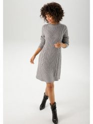 Aniston Sukienka dzianinowa w kolorze jasnoszarym rozmiar: 42. Szare sukienki Aniston, na co dzień, bez wzorów, z dzianiny, bez kołnierzyka, bez ramiączek, midi, proste. Za 86.95 zł.