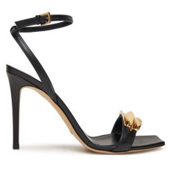 Sandały Elisabetta Franchi. Czarne sandały Elisabetta Franchi, bez wzorów, bez obcasa, na szpilce, bez zapięcia. Za 2,239.00 zł.
