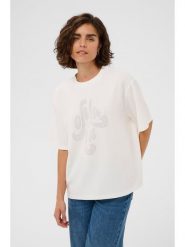 Kaffe Koszulka w kolorze białym rozmiar: XXL. Białe bluzki Kaffe, xxl, bez wzorów, bez kołnierzyka, bez ramiączek. Za 130.99 zł.