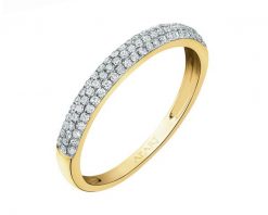 Pierścionek z żółtego złota z diamentami - 0,24 ct - próba 585. Żółte pierścionki Apart, z diamentem, złote. Za 2,990.00 zł.