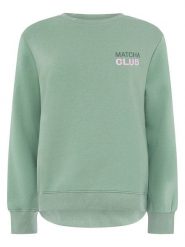 Zwillingsherz Bluza "Matcha Morning" w kolorze zielonym rozmiar: L/XL. Zielone bluzy Zwillingsherz, l, bez wzorów, bez kaptura. Za 170.03 zł.