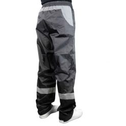 Spodnie przeciwdeszczowe rowerowe Waterproof o wysokiej widoczności. Czarne spodnie sportowe R'FLECT, s, bez wzorów. Za 219.32 zł.