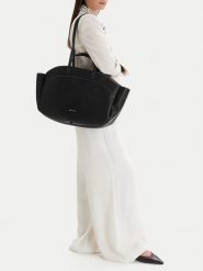 GINO ROSSI Torebka C-LDA8548 Czarny. Czarne shopper Gino Rossi, bez wzorów, z materiału, bez dodatków. Za 279.99 zł.