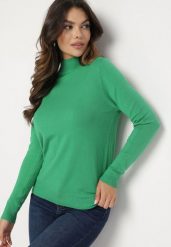 Zielony Klasyczny Golf Alotta. Zielone golfy Born2be, m, bez wzorów, z jeansu, bez ramiączek. Za 34.99 zł.